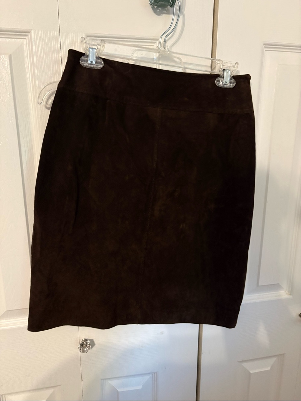Essentials Dark Brown Suede Pencil Skirt